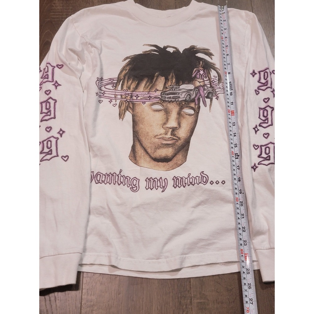 Juice WRLD 999 Club Roaming My Mind White Long Sleeve Graphic Tee Small